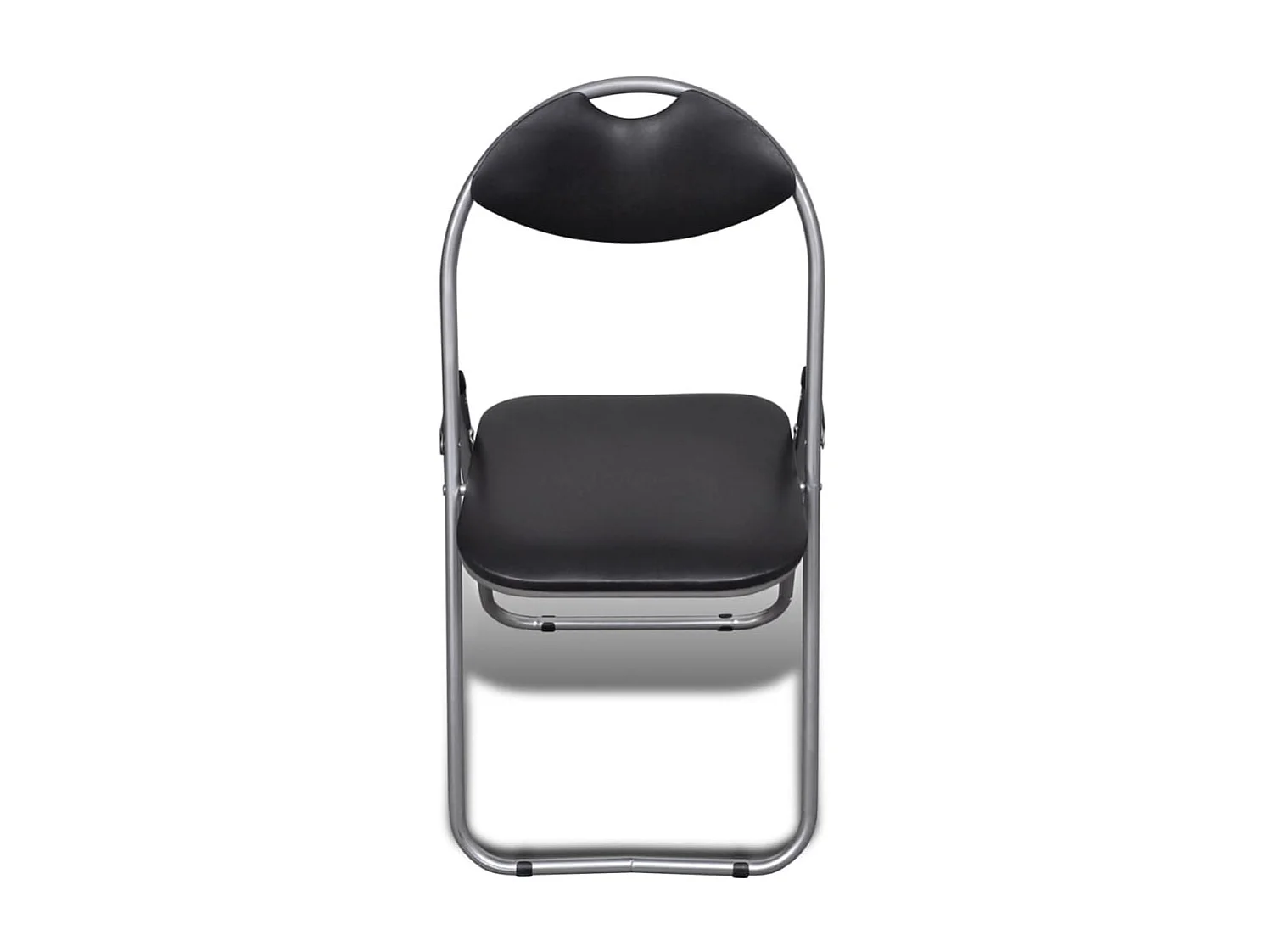 Chaises à manger pliables Lot de 6 noir similicuir et acier SEF92157