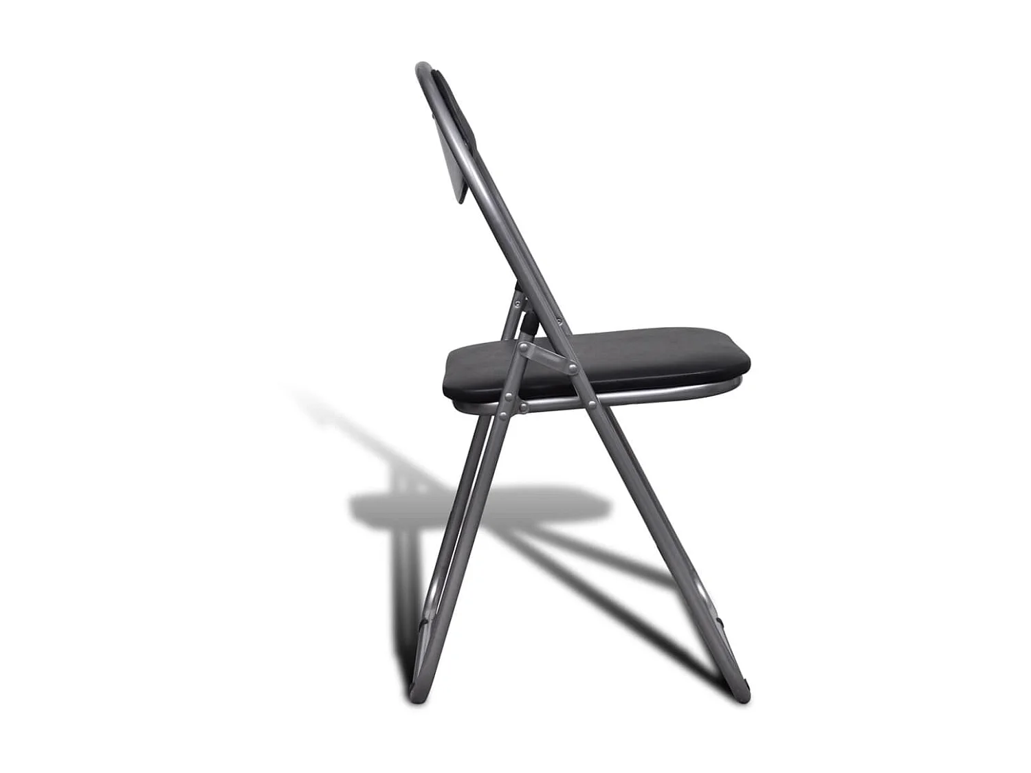 Chaises à manger pliables Lot de 6 noir similicuir et acier SEF92157