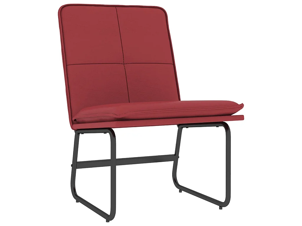 Sillón de cuero sintético rojo tinto 54x75x76 cm ES62511