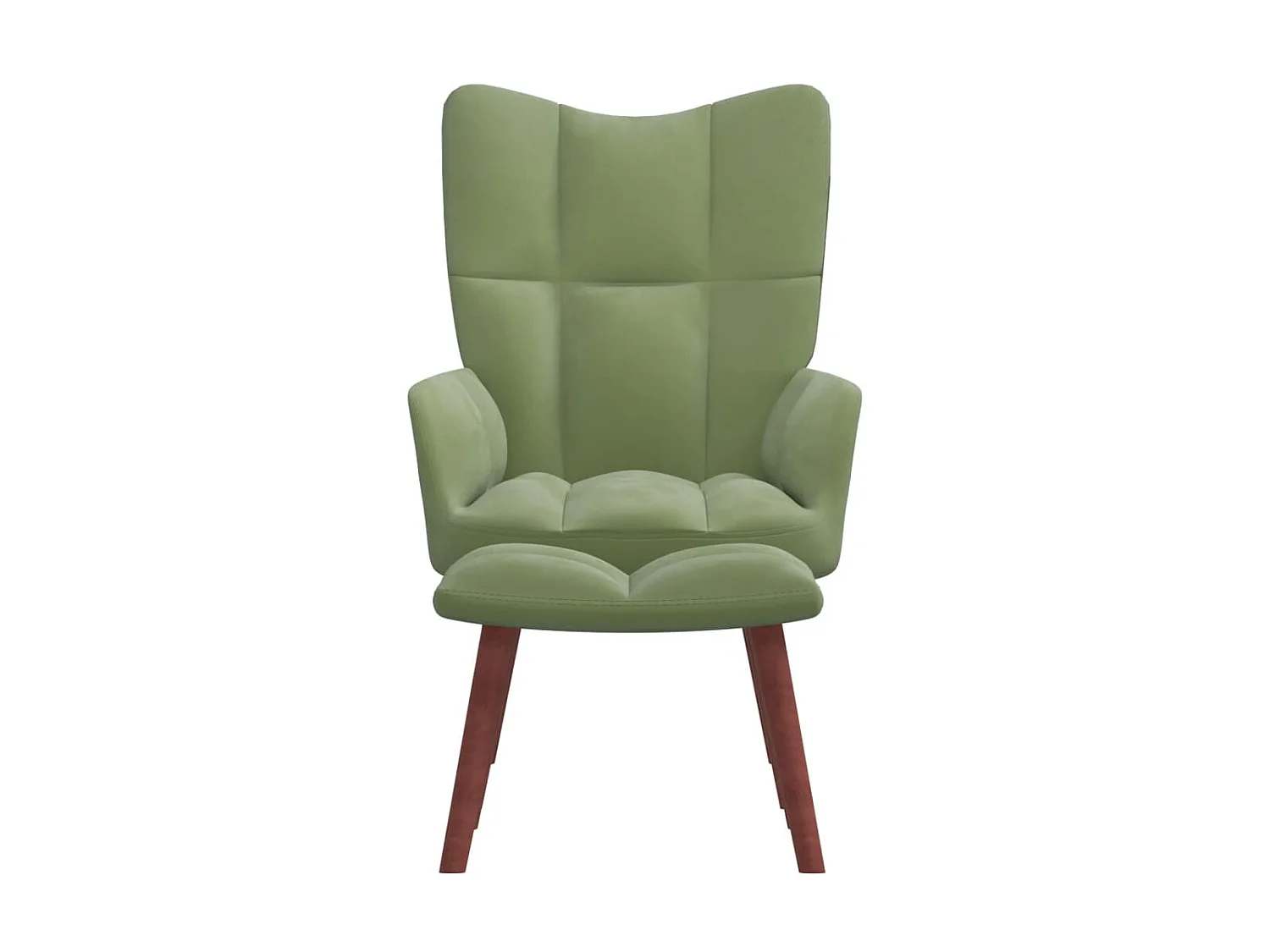 Chaise de relaxation avec repose-pied Vert clair Velours SEF67443