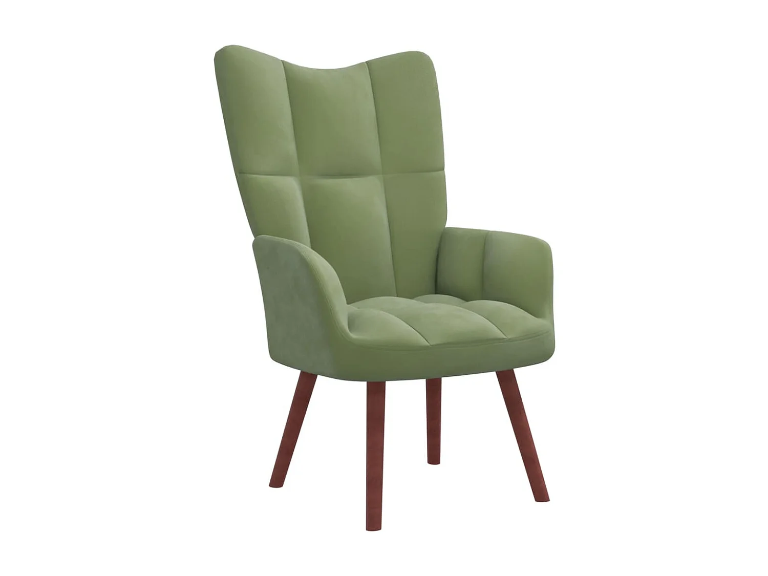 Chaise de relaxation avec repose-pied Vert clair Velours SEF67443