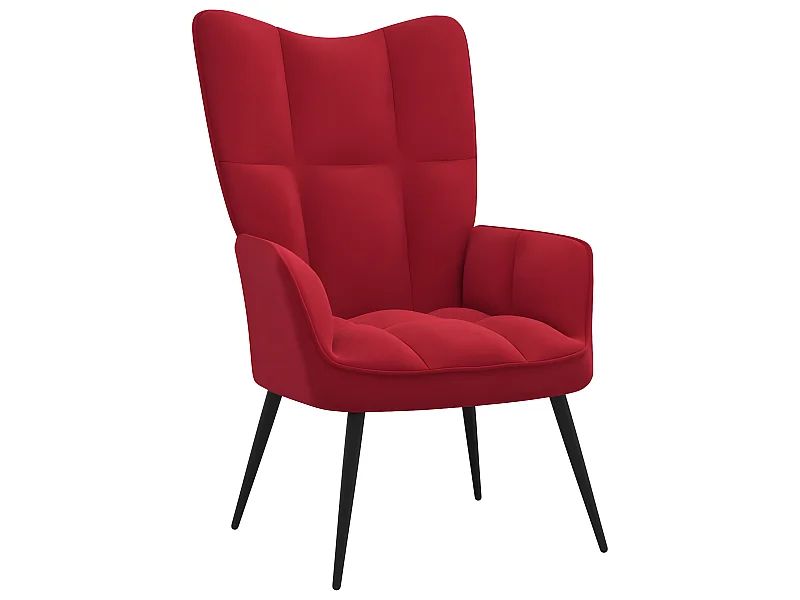 Chaise de relaxation Rouge bordeaux Velours SEF94957