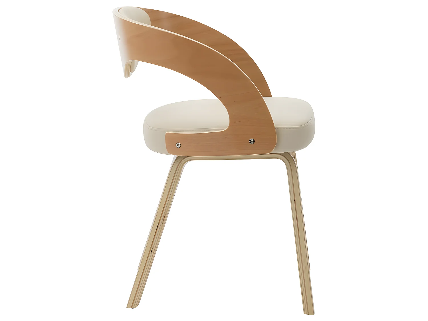 Lot de 6 Chaises de salle à manger crème bois courbé et similicuir OIU9496