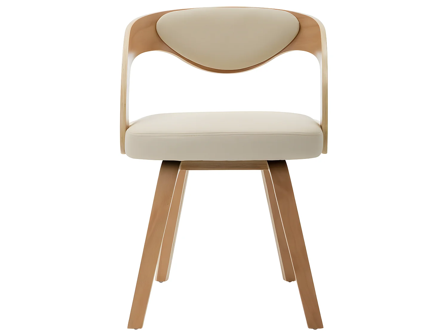 Lot de 6 Chaises de salle à manger crème bois courbé et similicuir OIU9496