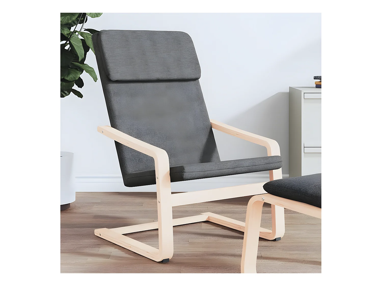 Chaise de relaxation Gris foncé Tissu SEF76309