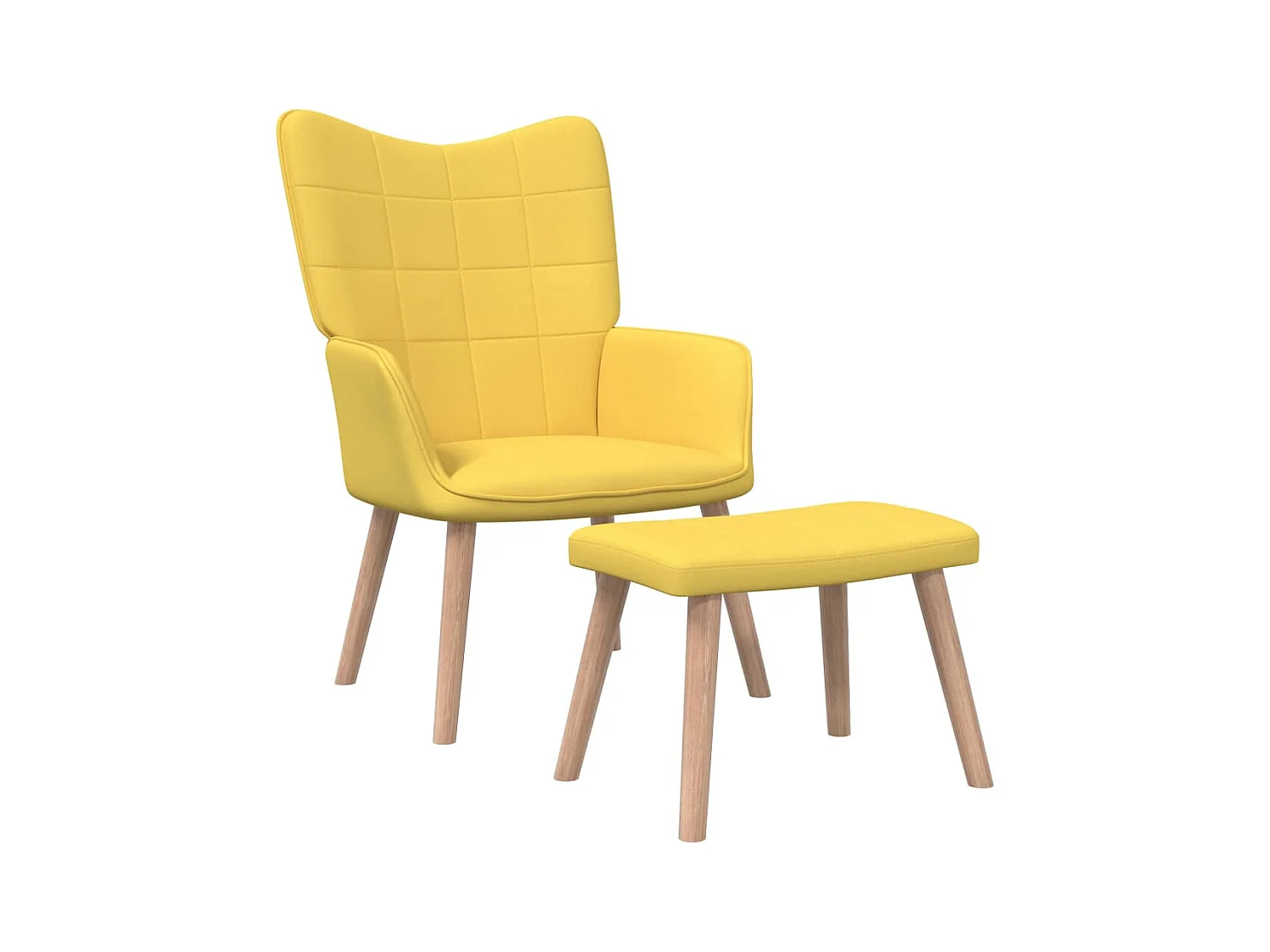 Chaise de relaxation avec tabouret Jaune moutarde Tissu SEF51529