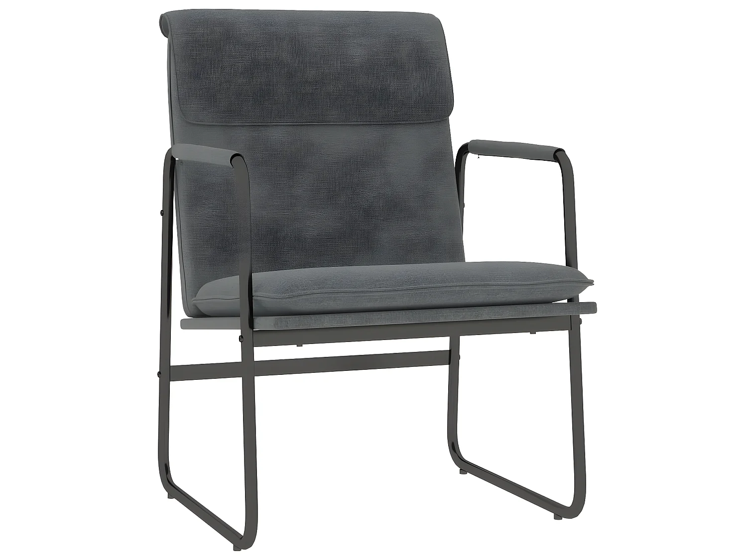 Cadeira lounge 55x64x80 cm tecido cinzento-escuro PT123463