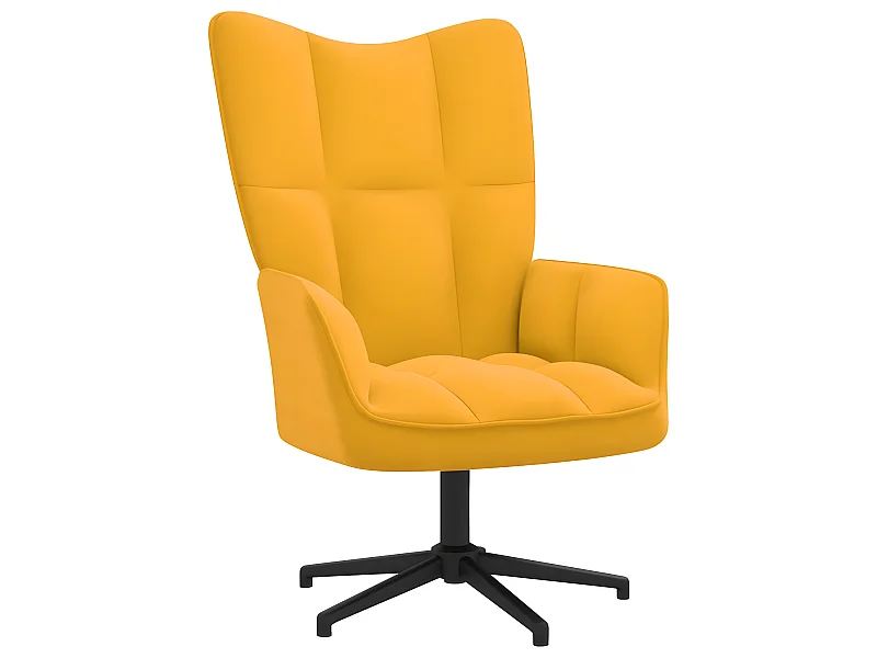 Relaxstoel fluweel mosterdgeel NL255462