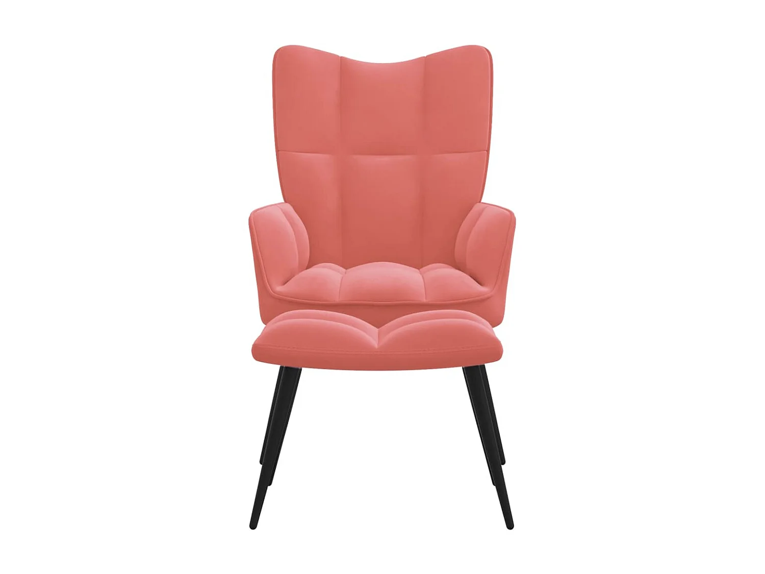 Chaise de relaxation avec repose-pied Rose Velours SEF84846