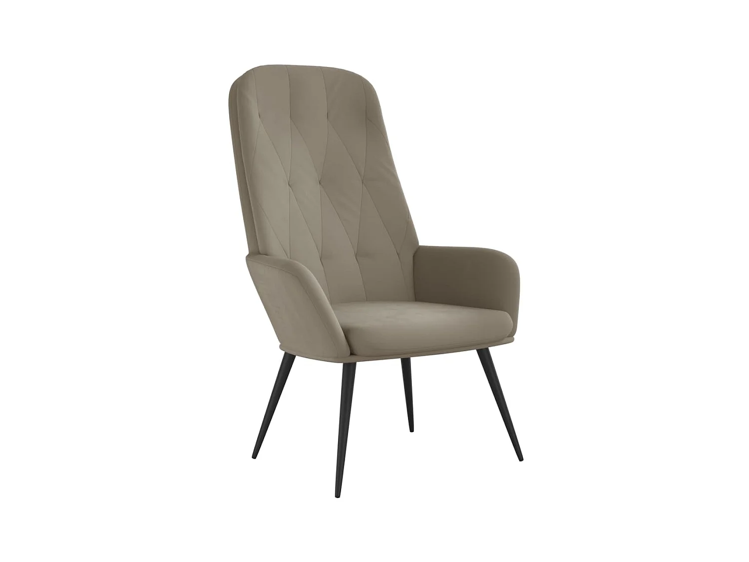 Relaxstoel fluweel lichtgrijs NL684105