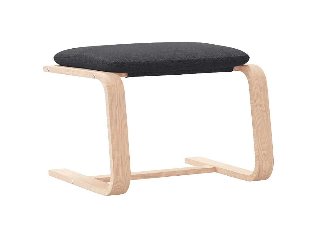 Relaxsessel | Fernsehsessel mit Hocker Dunkelgrau Stoff -gkd86961