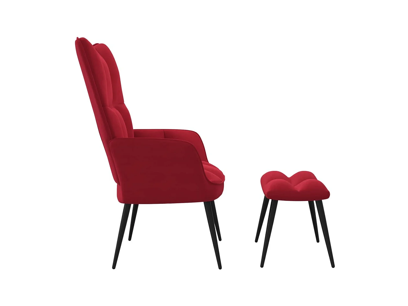 Relaxsessel | Fernsehsessel mit Hocker Weinrot Samt -gkd321292