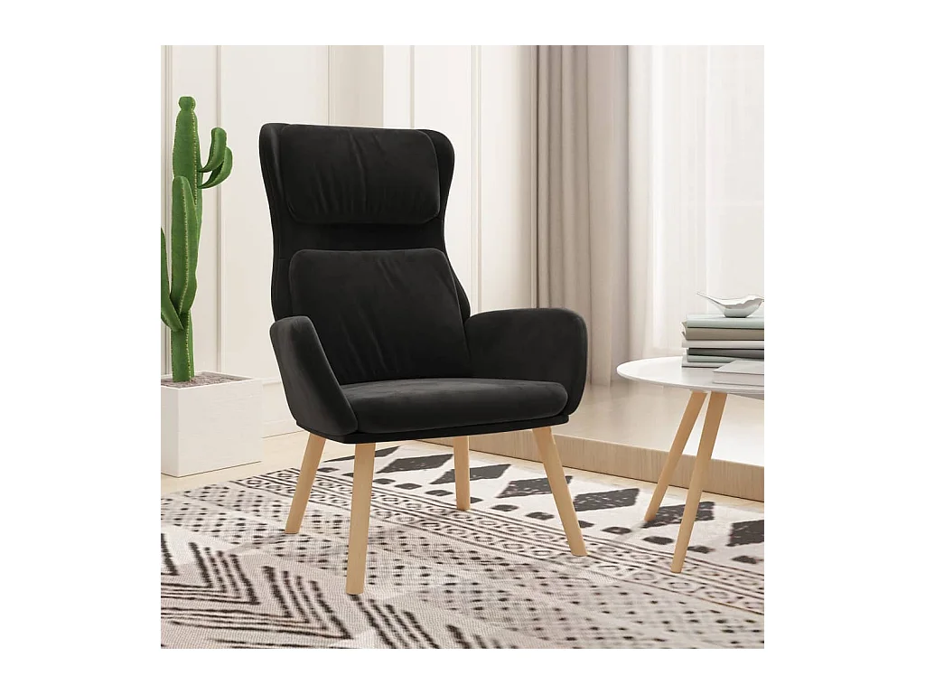 Chaise de relaxation Noir Velours SEF73241