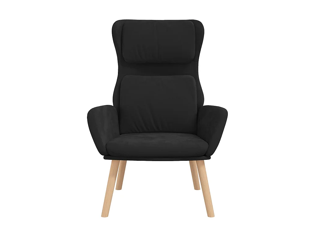 Relaxstoel fluweel zwart NL272297