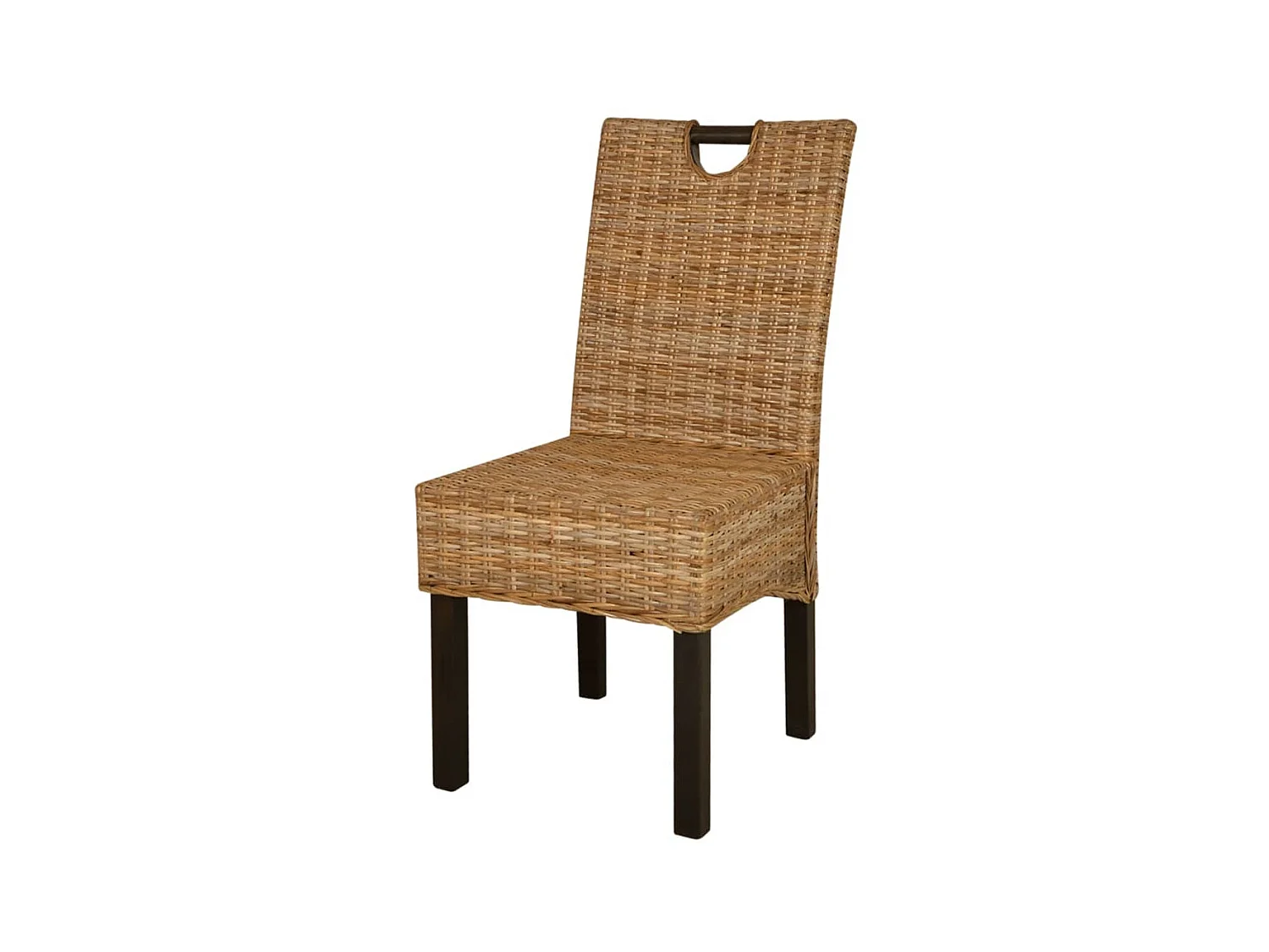 Lot de 4 Chaises de salle à manger rotin Kubu bois de manguier OIU3587