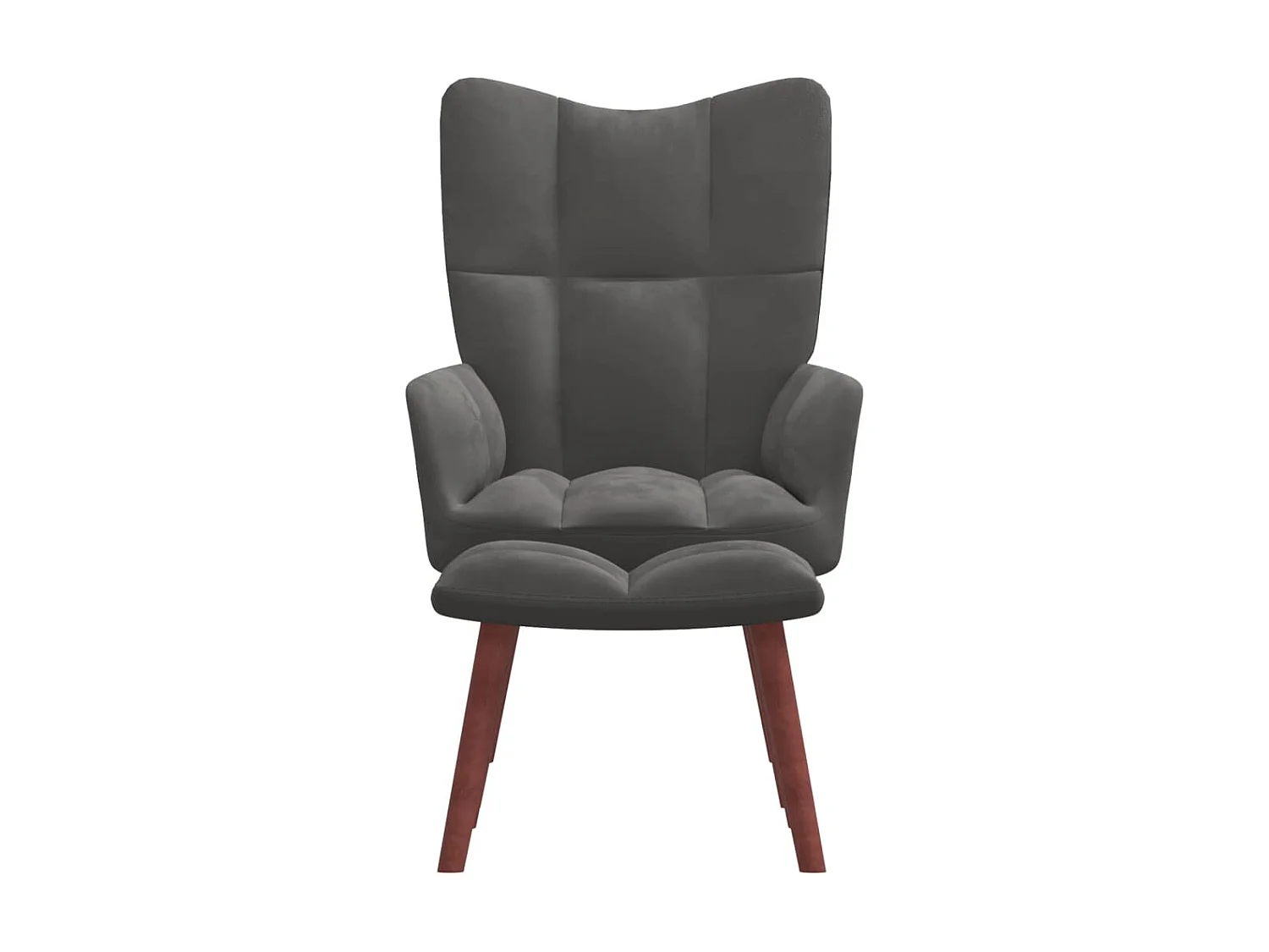 Relaxstoel met voetenbank fluweel donkergrijs NL360004