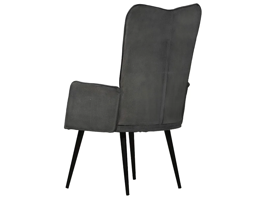 Chaise à oreilles Noir Toile SEF73823