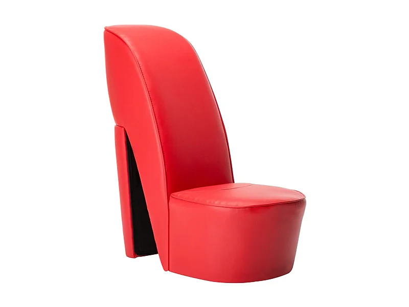 Sillón con forma de zapato de tacón cuero sintético rojo ES27094