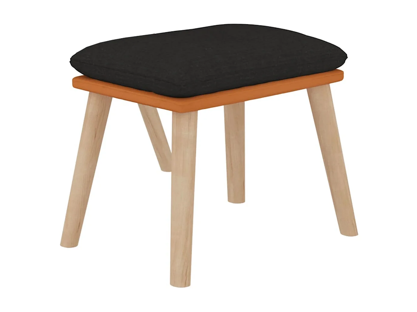 Chaise de relaxation avec repose-pied Noir Similicuir et tissu SEF42628
