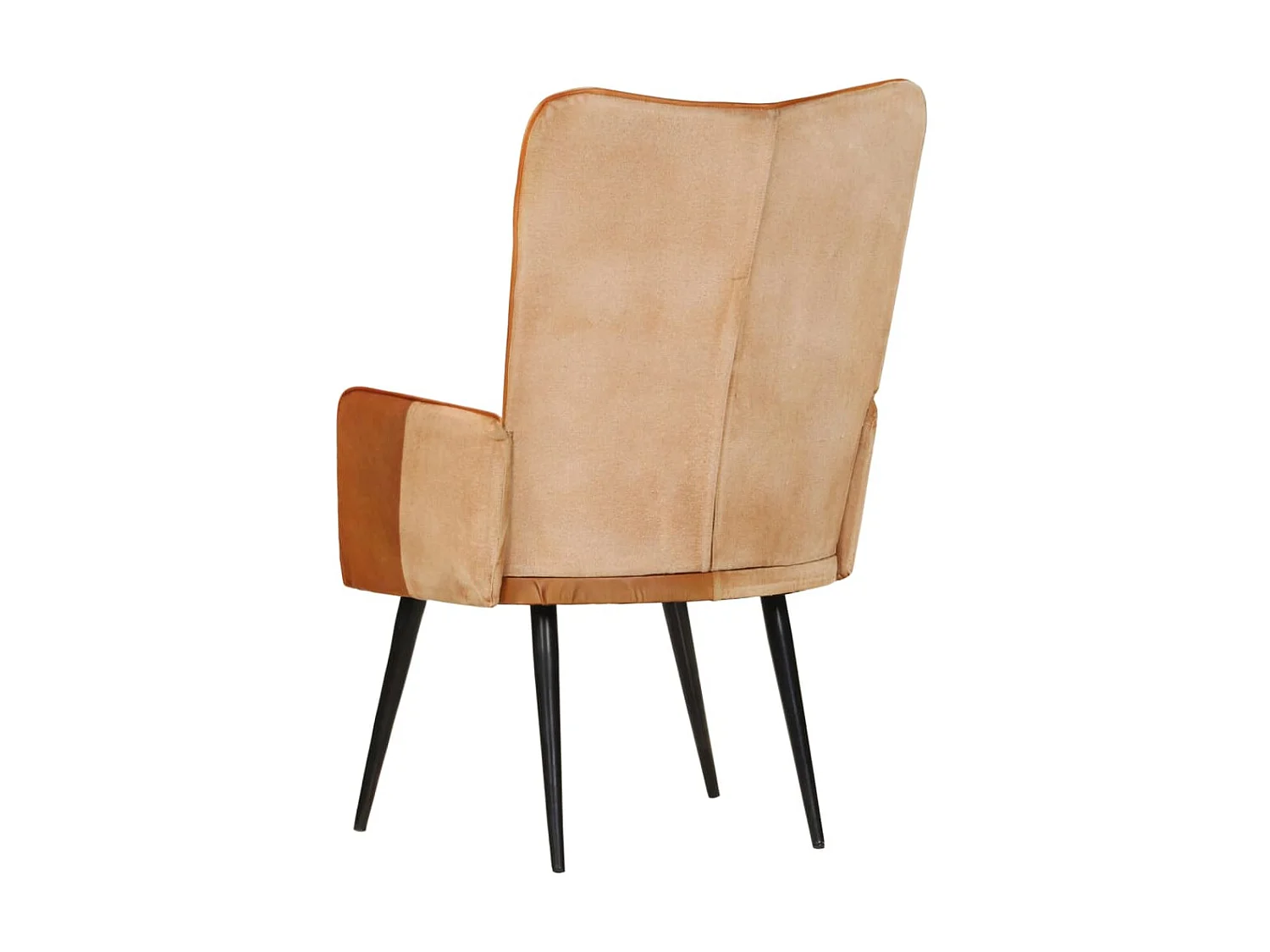 Fauteuil echt leer bruin en crèmekleurig NL299500