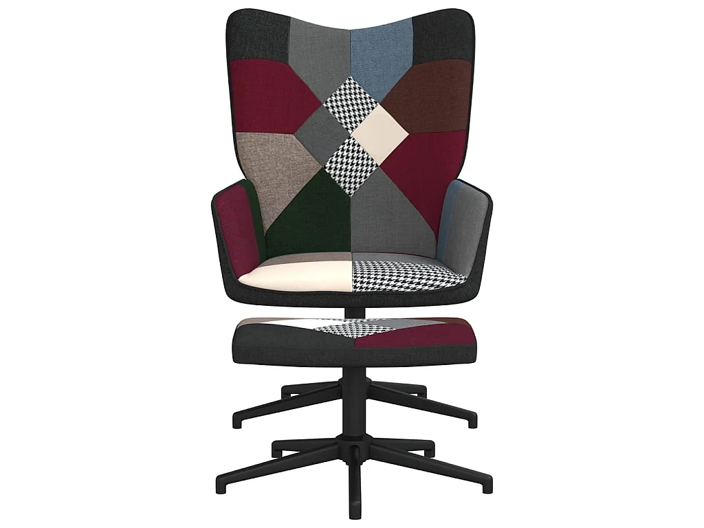 Chaise de relaxation avec repose-pied Patchwork Tissu SEF77747