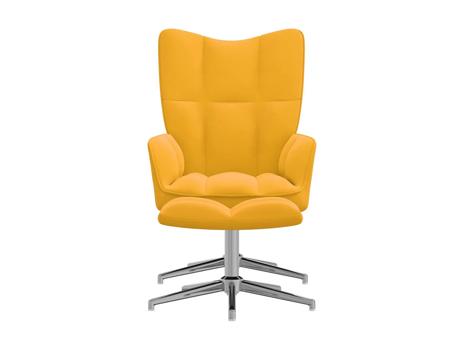 Chaise de relaxation avec repose-pied Jaune moutarde Velours SEF21125