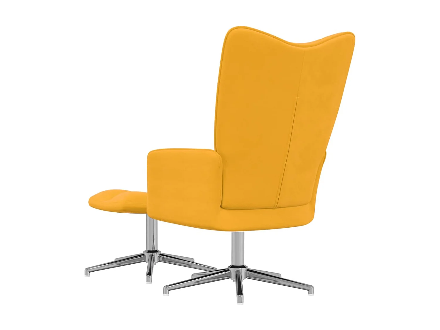 Chaise de relaxation avec repose-pied Jaune moutarde Velours SEF21125