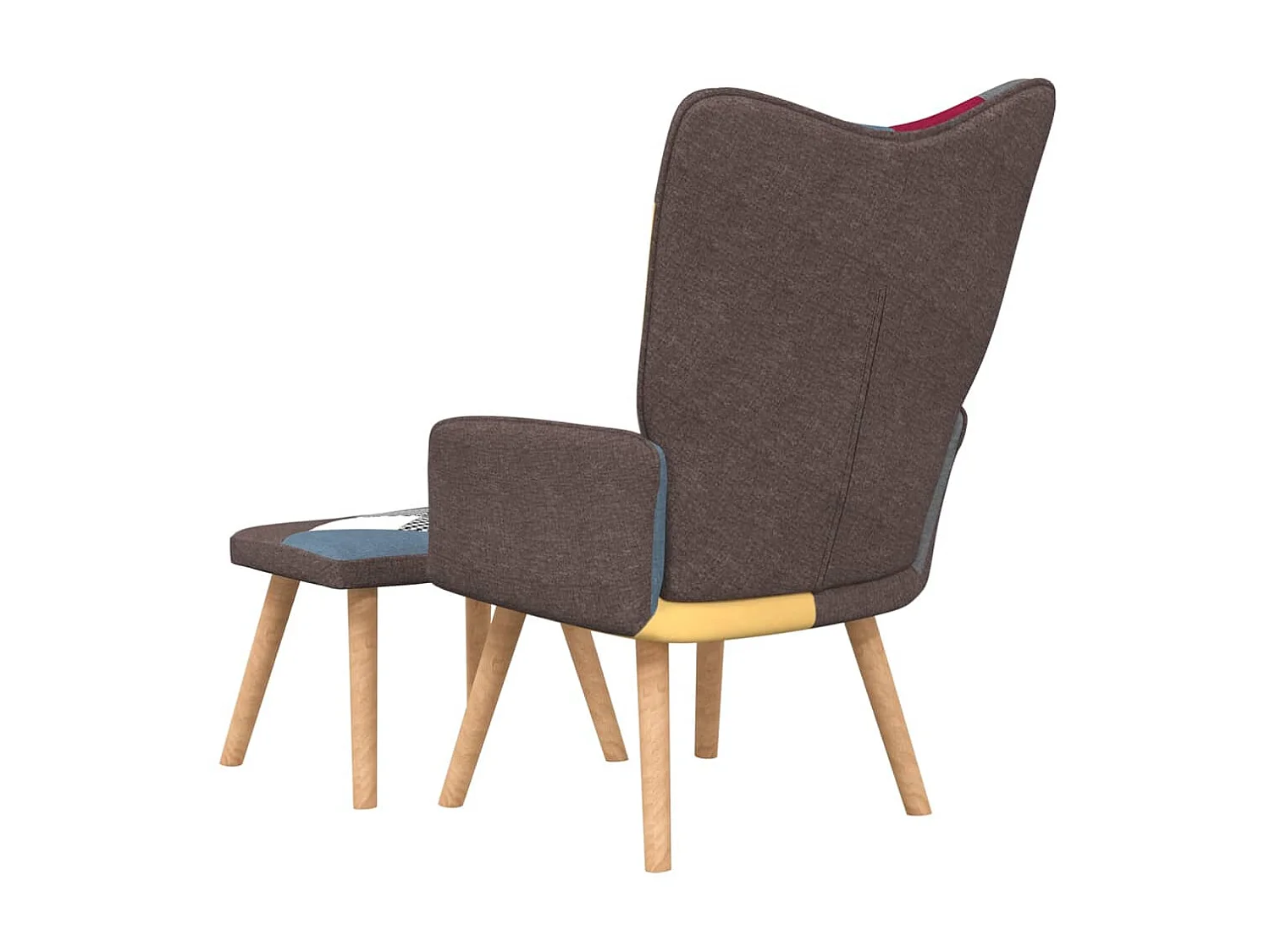 Chaise de relaxation avec repose-pied Patchwork Tissu SEF58180