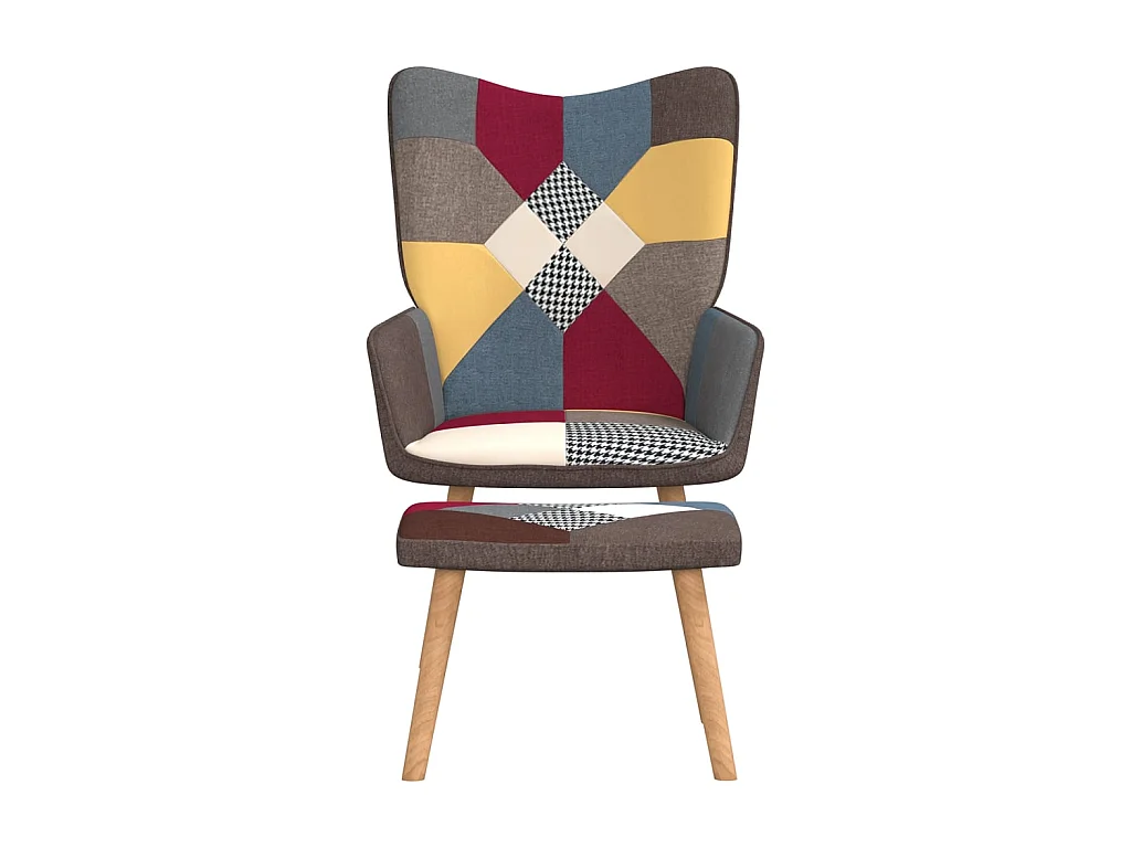 Relaxsessel | Fernsehsessel mit Hocker Patchwork Stoff -gkd369597