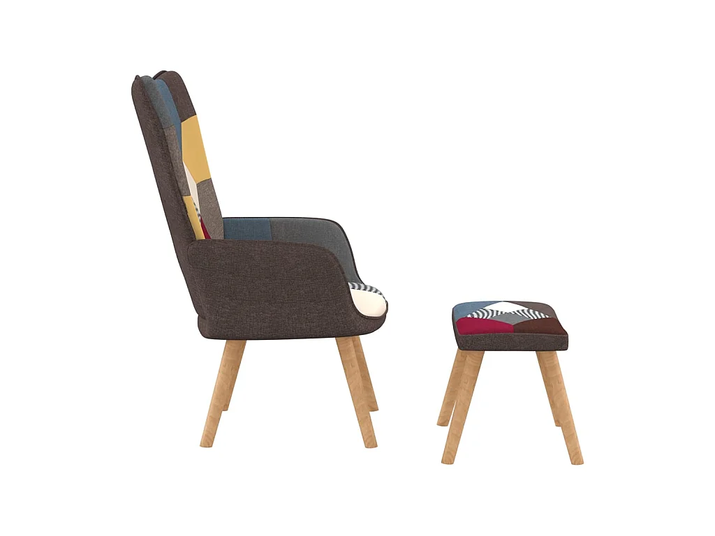 Relaxsessel | Fernsehsessel mit Hocker Patchwork Stoff -gkd369597