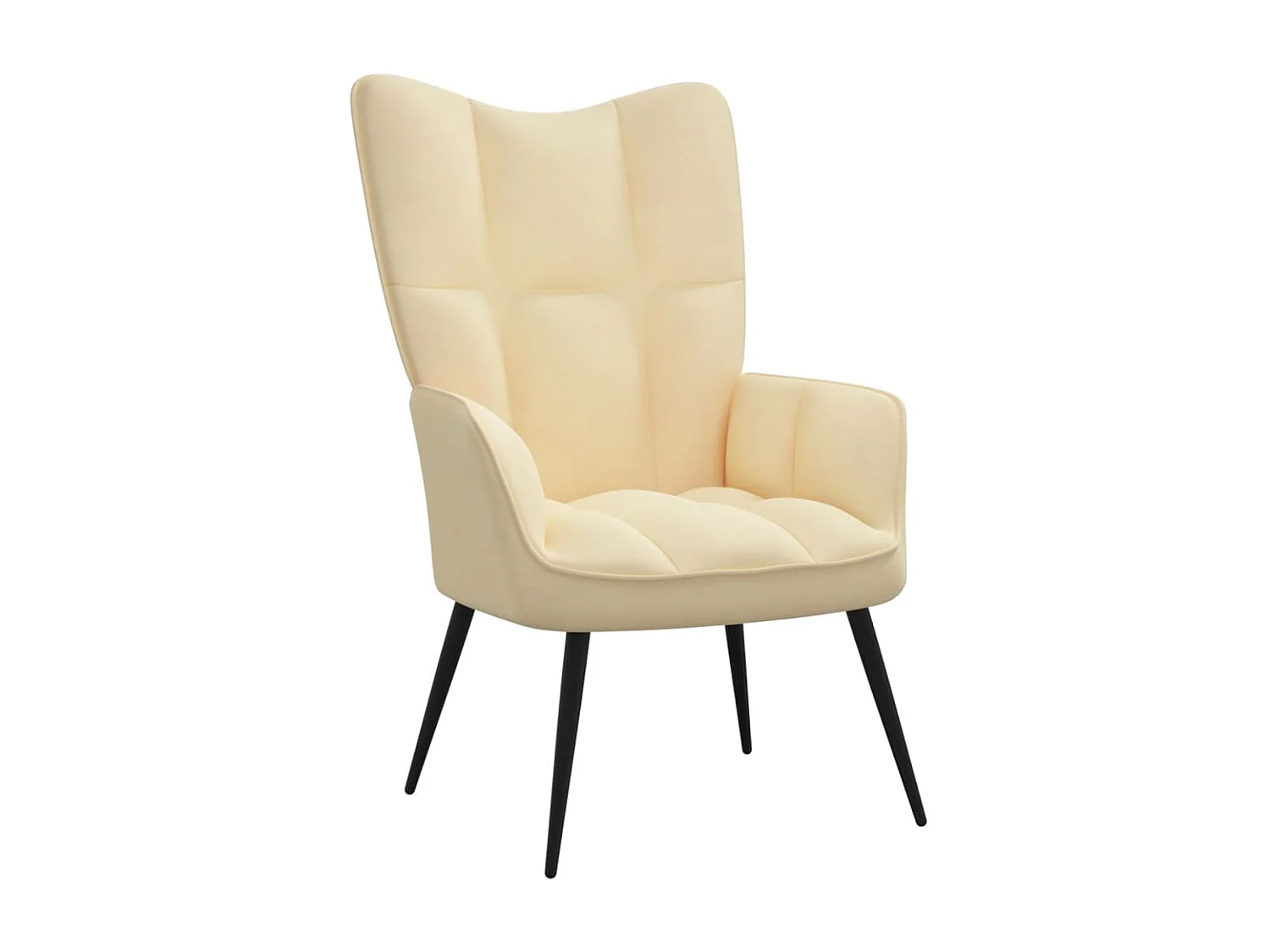 Silla de relajación con reposapiés terciopelo blanco crema ES90829