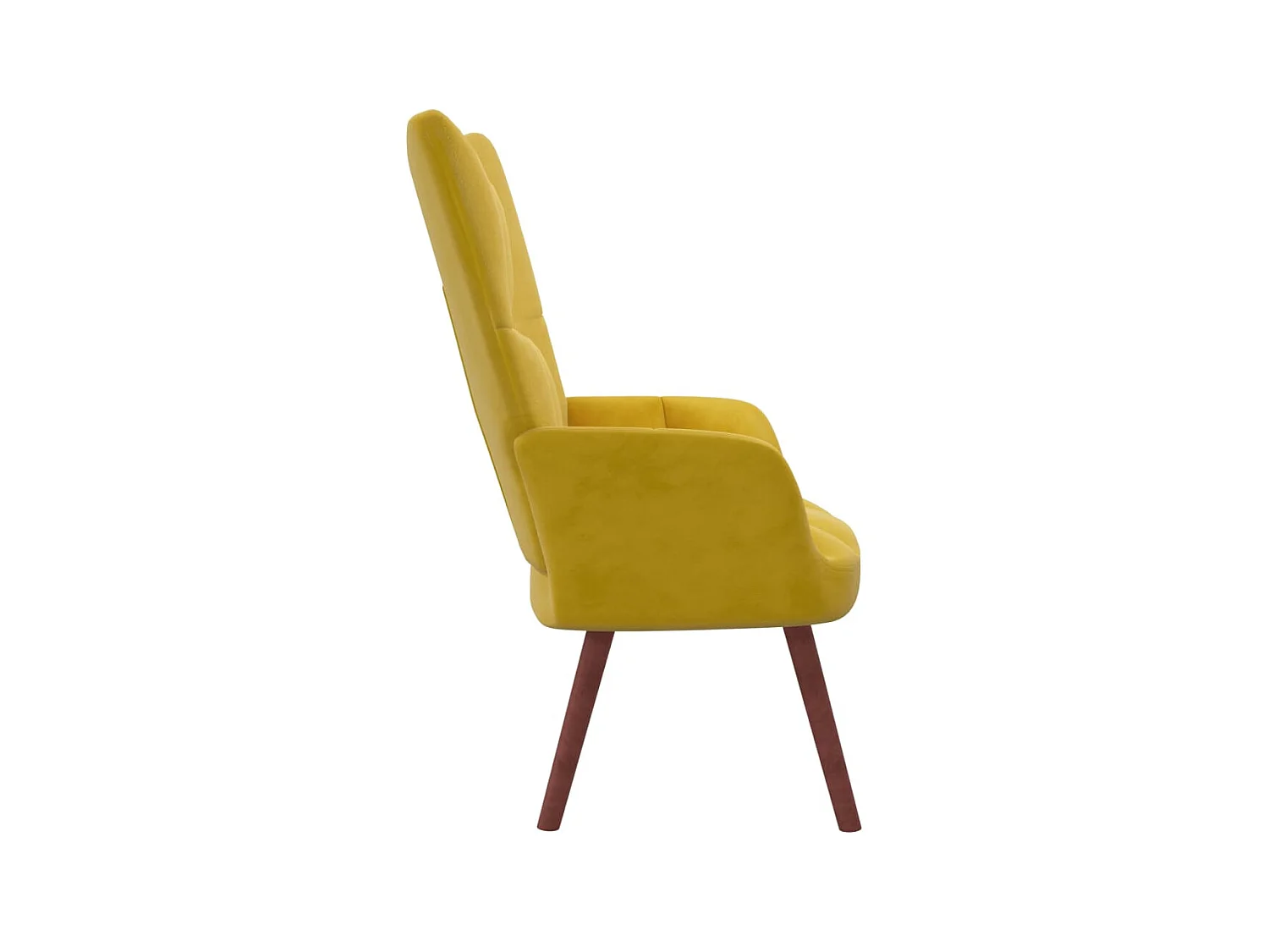 Sillón de relax de terciopelo amarillo mostaza ES12613