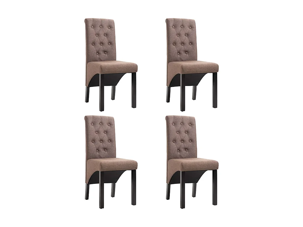 Lot de 4 Chaises de salle à manger marron tissu OIU8886