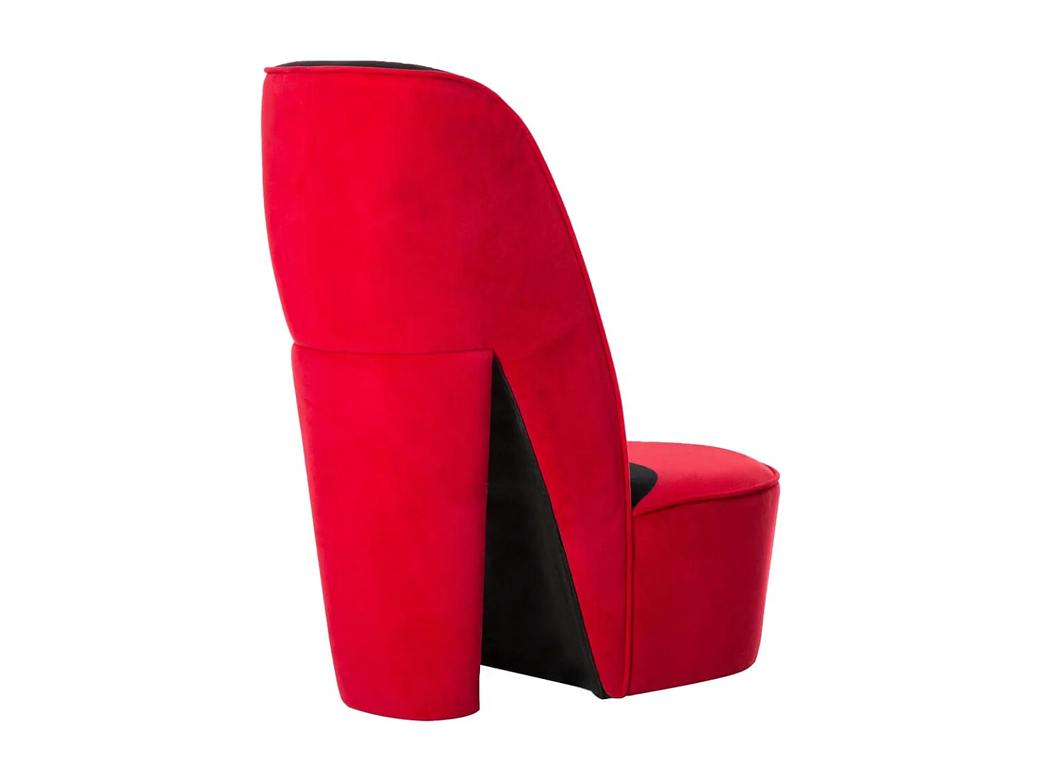 Sillón con forma de zapato de tacón terciopelo rojo ES79303