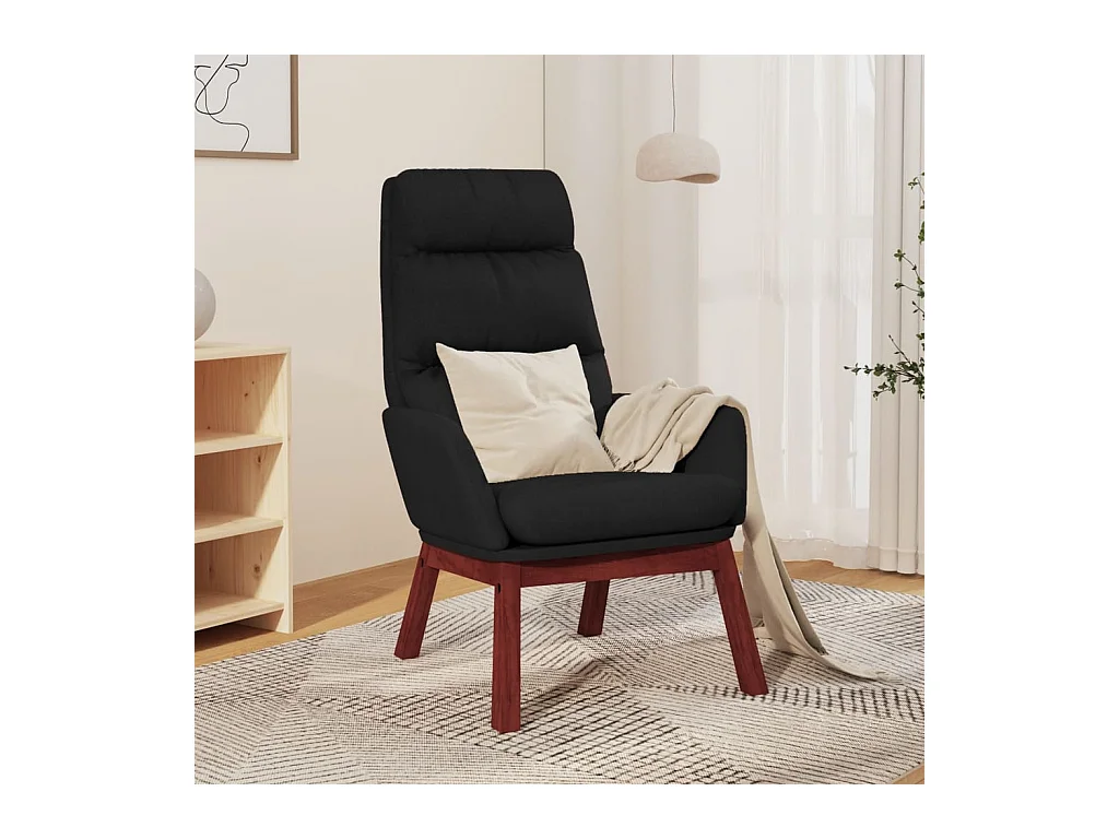 Chaise de relaxation Noir Tissu SEF40958