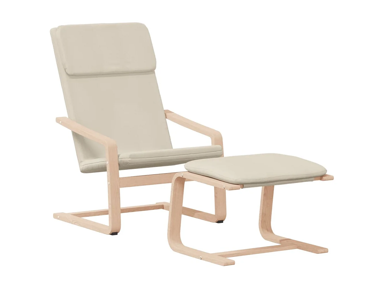 Relaxsessel | Fernsehsessel mit Hocker Creme Stoff -gkd343158