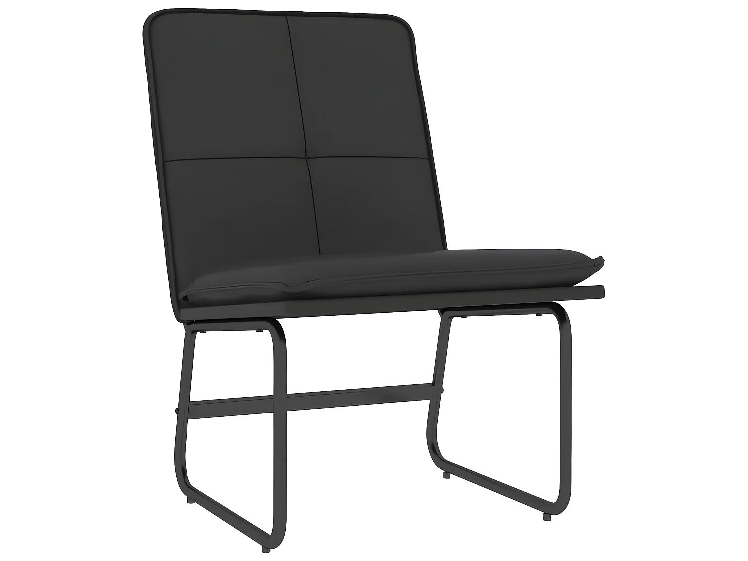 Cadeira lounge 54x75x76 cm couro artificial preto PT876217