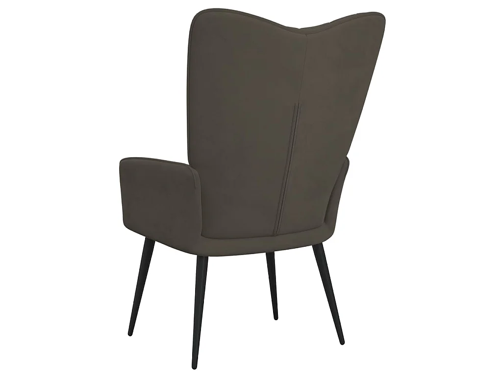 Cadeira de descanso veludo cinzento-escuro PT528936