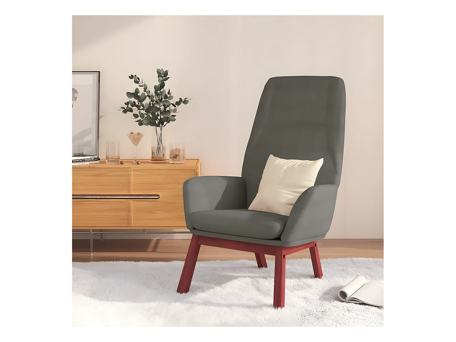 Chaise de relaxation Gris clair Tissu SEF67209
