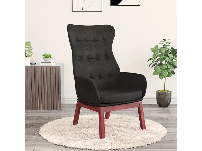 Chaise de relaxation Noir Tissu SEF67295