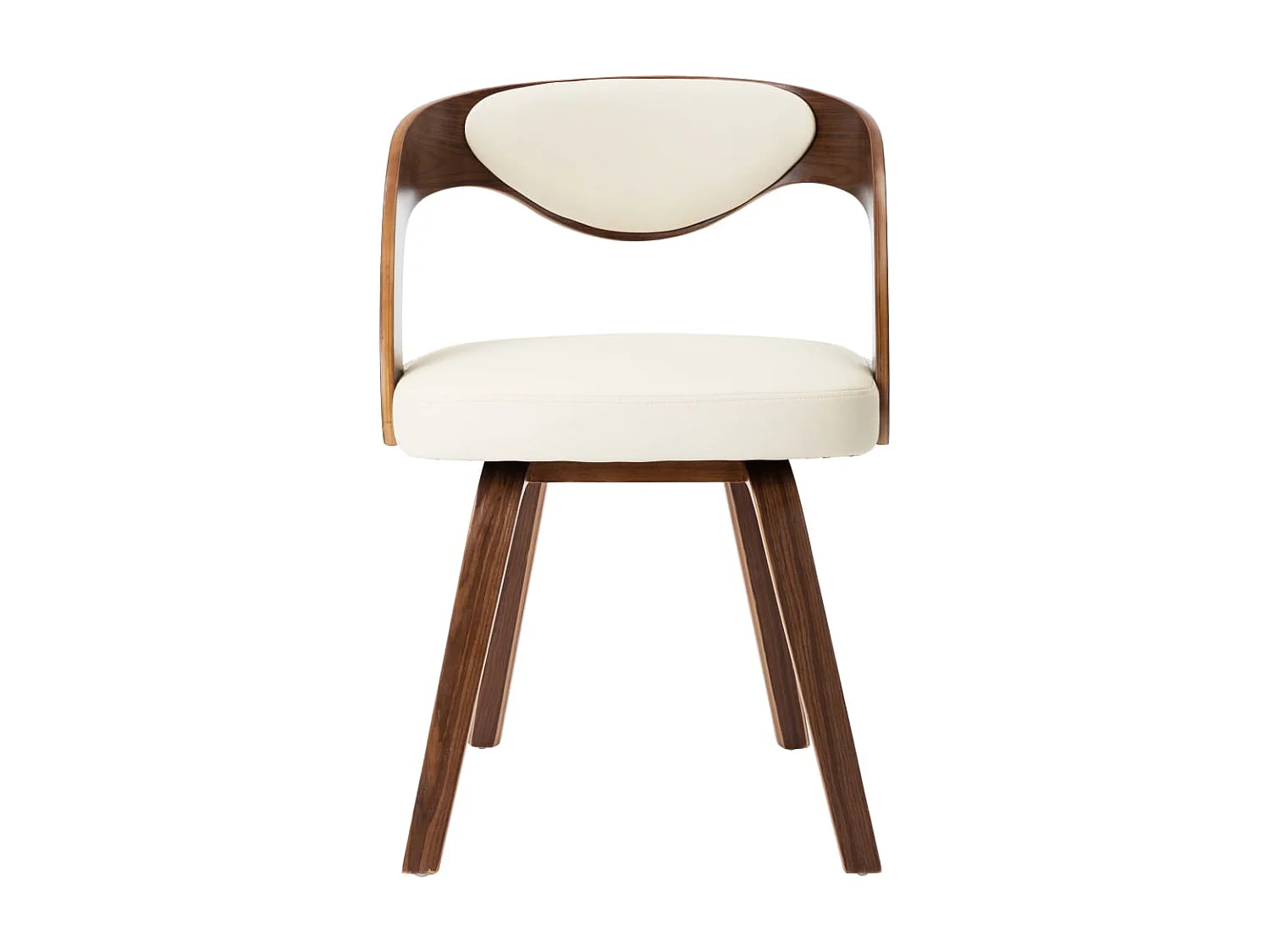 Lot de 2 Chaises de salle à manger crème bois courbé et similicuir OIU3204