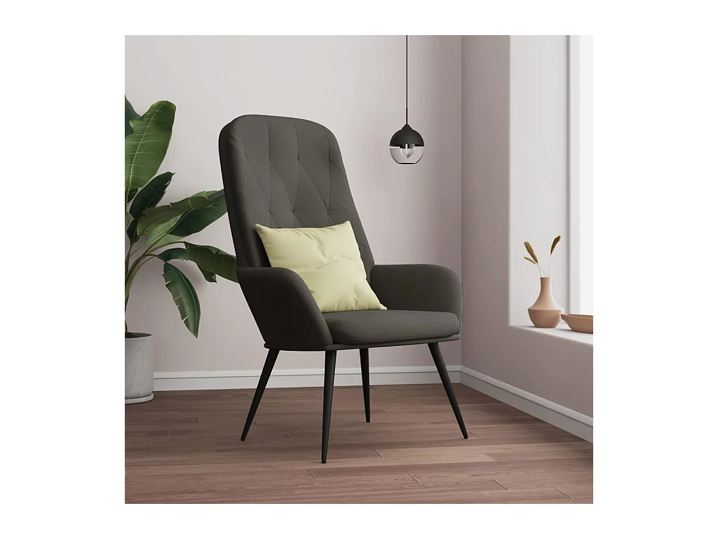 Chaise de relaxation Gris foncé Velours SEF55189