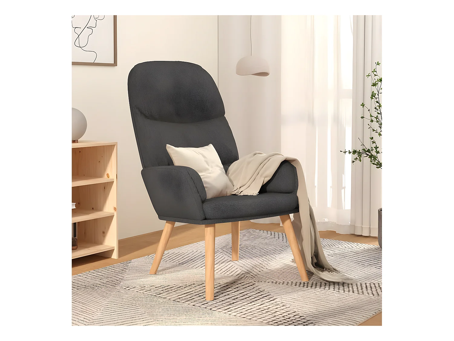 Chaise de relaxation Gris foncé Tissu SEF69282