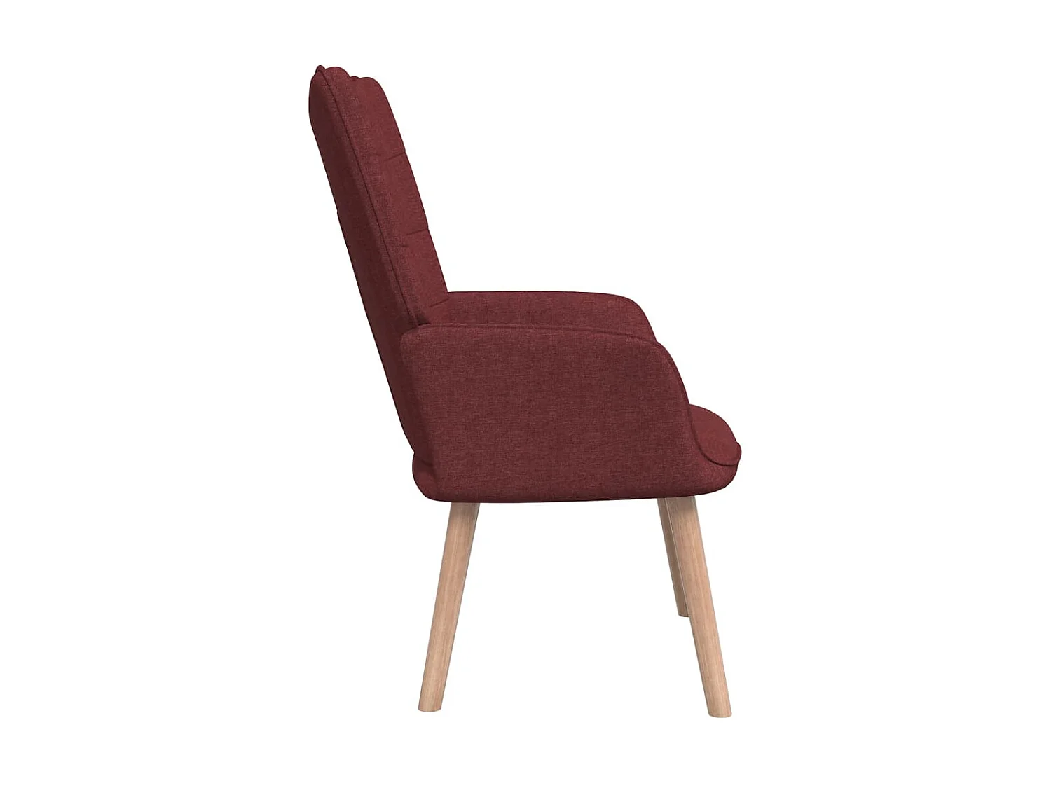Chaise de relaxation avec tabouret Rouge bordeaux Tissu SEF51874