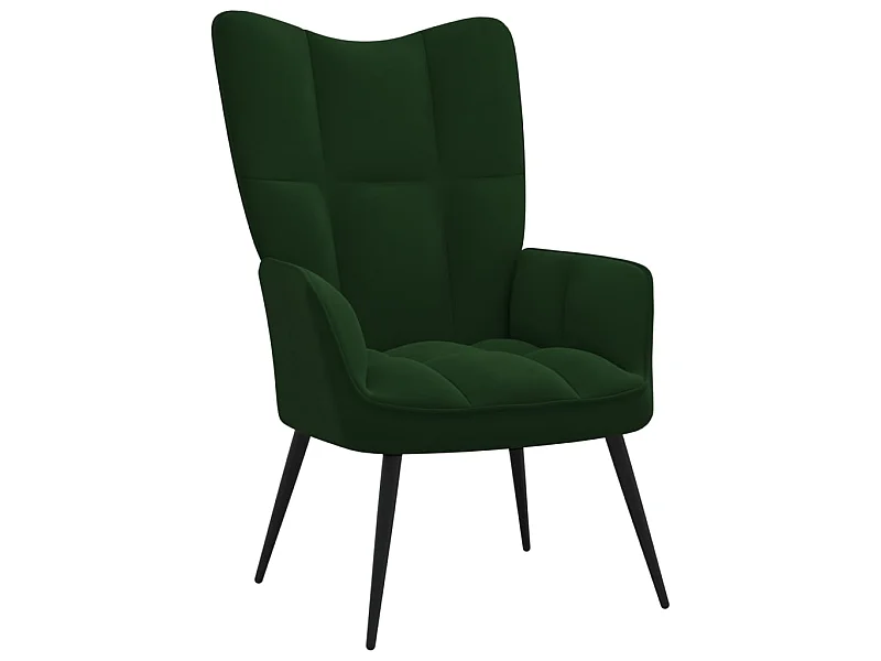 Silla de relajación de terciopelo verde oscuro ES81667