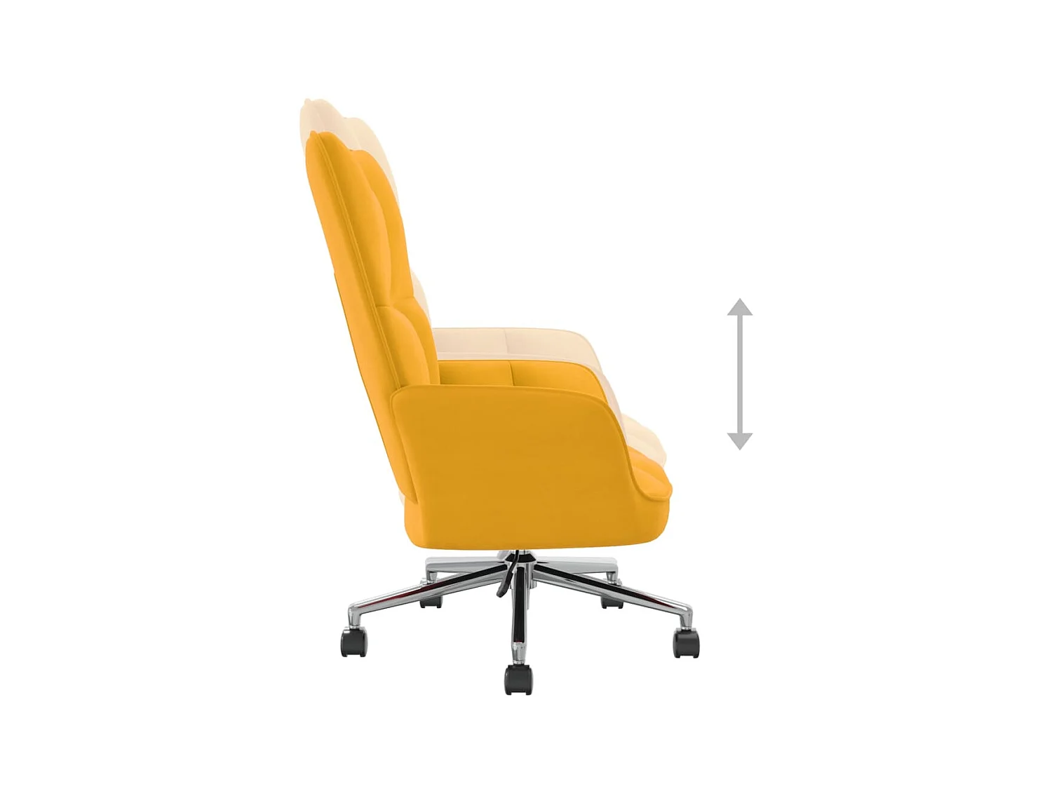 Silla de relajación de terciopelo amarillo mostaza ES13281