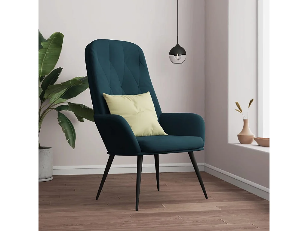 Relaxsessel | Fernsehsessel Blau Samt -gkd531287