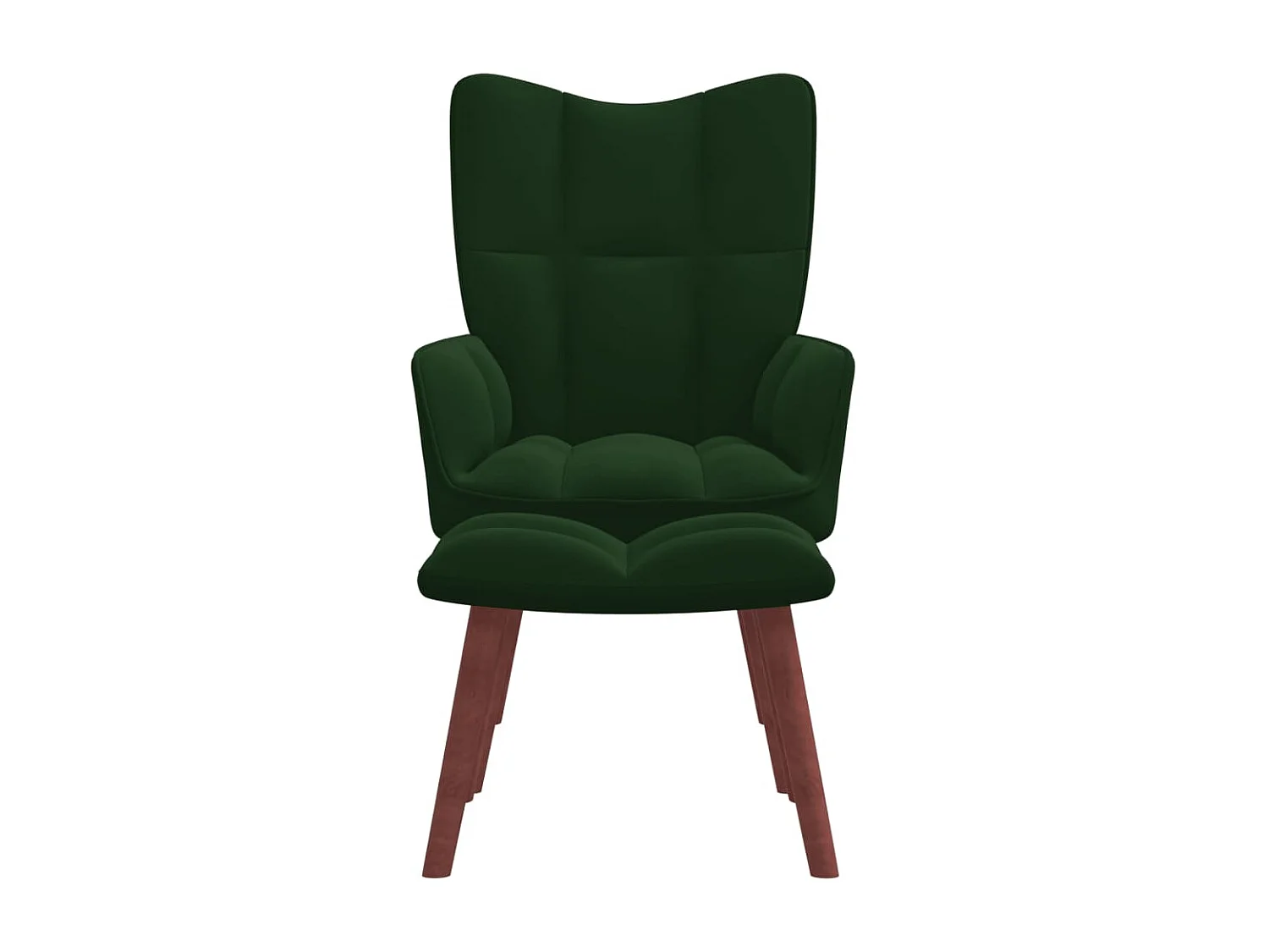 Chaise de relaxation avec repose-pied Vert foncé Velours SEF99772