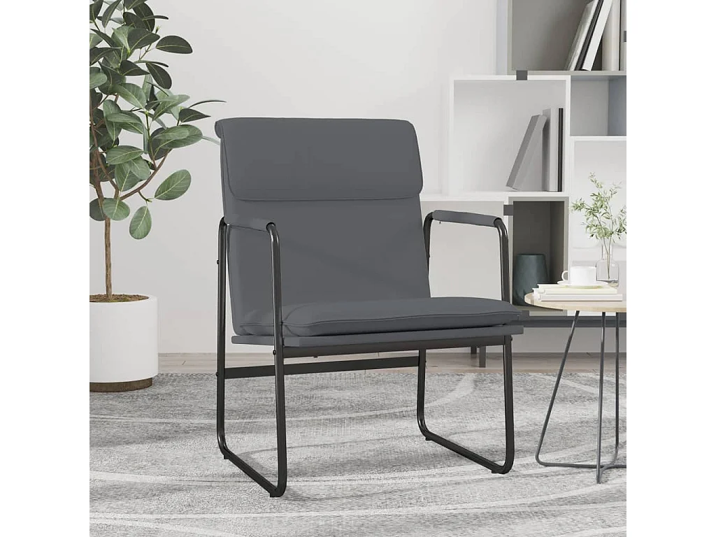 Sillón de relax cuero sintético gris 55x64x80 cm ES62092