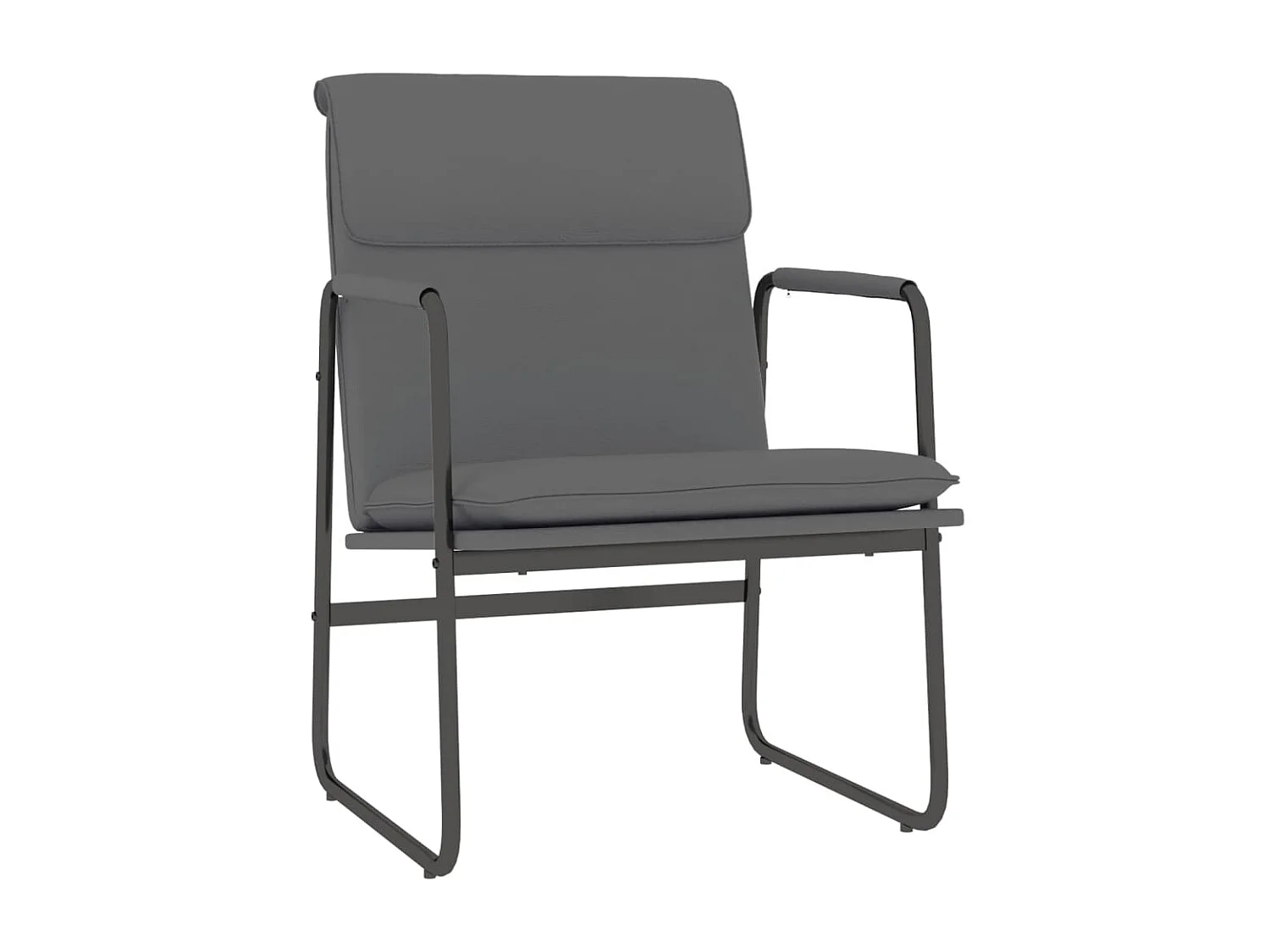 Sillón de relax cuero sintético gris 55x64x80 cm ES62092